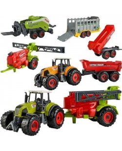 Σετ παιχνιδιού Iso Trade -Αγροτικά μηχανήματα, 6 τεμάχια