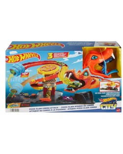 Σετ παιχνιδιού Hot Wheels City - Φίδι στην πιτσαρία, με αυτοκινητάκι