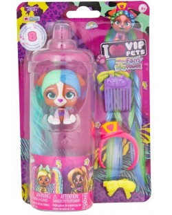 Σετ παιχνιδιού IMC Toys Vip Pets - Κουτάβι μόδας για χτενίσματα με αξεσουάρ, Luna