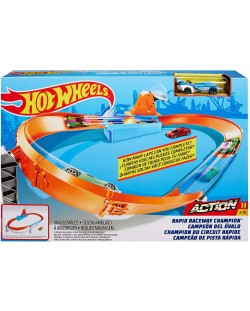 Σετ παιχνιδιού Hot Wheels Action - Πίστα με εκτοξευτήρα, Rapid Raceway Champion