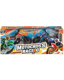 Σετ παιχνιδιού RS Toys - Μοτοσικλέτες Motocross με αμορτισέρ, 1:12