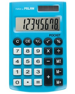 Αριθμομηχανή Milan - Pocket, 8 ψηφία, μπλε