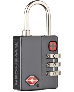 Λουκέτο με τριψήφιο κωδικό Wenger - Dialog Lock TSA, μαύρο
