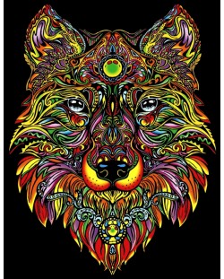 Εικόνα χρωματισμού ColorVelvet - Λύκος, 29.7 х 21 cm