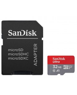 Κάρτα μνήμης SanDisk - 32GB, Ultra Micro SDHC, Adapter, κόκκινο/γκρι