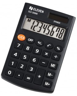 Αριθμομηχανή Eleven - SLD-200NR, τσέπη, 8 ψηφία, μαύρο