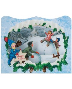 Κάρτα Gespaensterwald 3D Merry Christmas, παιχνίδια στο χιόνι