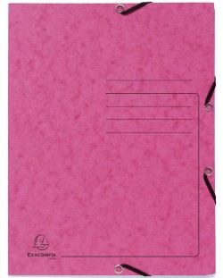 Φάκελος από χαρτόνι  Exacompta - με λάστιχο, ροζ