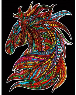 Εικόνα χρωματισμού ColorVelvet - Άγριο άλογο, 47 х 35 cm