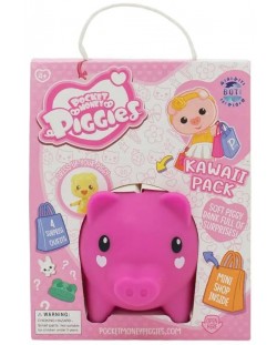 Κουμπαράς Boti Pocket Money Piggies - Ροζ, με αξεσουάρ