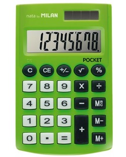 Αριθμομηχανή Milan - Pocket, 8 ψηφία, πράσινο