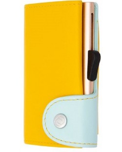 Θήκη κάρτας C-Secure - πορτοφόλι και κέρμα, κίτρινο και μπλε