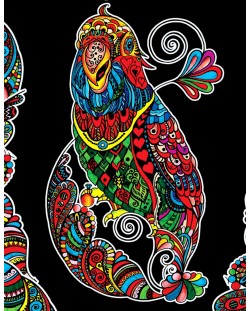 Εικόνα χρωματισμού ColorVelvet - Παπαγάλος, 47 х 35 cm