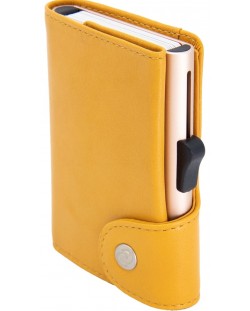 Θήκη καρτών C-Secure - πορτοφόλι και τσαντάκι για νομίσματα, XL, κίτρινο