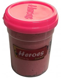 Kινητική άμμο Heroes - Με καπάκι με φιγούρα, ροζ, 200 γρ