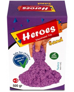 Κινητική άμμος σε κουτί Heroes - Μωβ χρώμα, 500 g