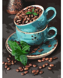 Σετ ζωγραφικής με αριθμούς  Ideyka - Αρωματικοί κόκκοι καφέ, 30 х 40 cm