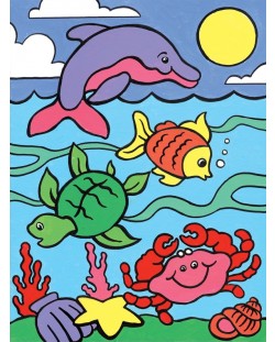 Σετ με ακρυλικά χρώματα Royal - Η πρώτη μου ζωγραφική, θαλάσσια πλάσματα, 22 х 30 cm