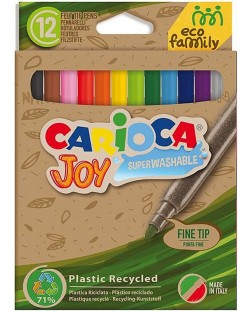 Μαρκαδόροι Carioca Joy - Eco Family, 12 χρώματα