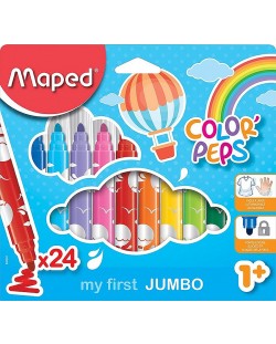 Σετ Jumbo μαρκαδόροι Maped Color Peps - Early Age, 24 χρώματα