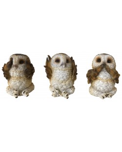 Σετ αγαλματίδια Nemesis Now Adult: Gothic - Three Wise Brown Owls, 7 cm
