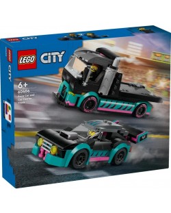 Κατασκευαστής LEGO City - Αγωνιστικό αυτοκίνητο και φορτηγό μεταφοράς αυτοκινήτων(60406)