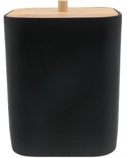 Καλάθι μπάνιου Inter Ceramic - Ninel, 20 x 28 cm, μαύρο/μπαμπού