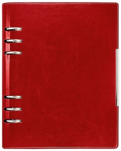 Δερμάτινο σημειωματάριο-ατζέντα Lemax Novaskin - A5, κόκκινο, με κρίκους και μηχανισμό