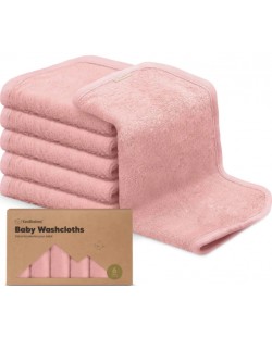 Σετ βρεφικές πετσέτες KeaBabies - Οργανικό μπαμπού,  6 τεμάχια,ροζ 