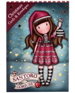 Ευχετήριες κάρτες χριστουγεννιάτικες Santoro Gorjuss - Tis The Season, 8 τεμάχια