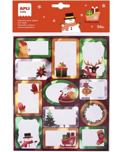 Χριστουγεννιάτικες ετικέτες   Apli Kids - Snowflake, 24 τεμάχια