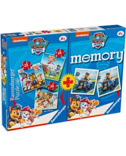 Σετ 3 παζλ και παιχνίδι μνήμης Ravensburger - Paw Patrol