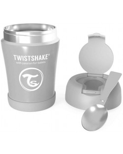 Δοχείο τροφίμων Twistshake -Γκρι, ανοξείδωτο, 420 ml