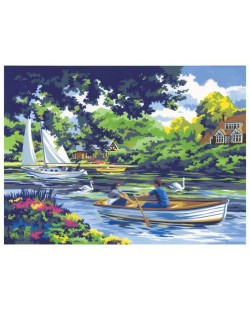 Σετ ζωγραφικής με ακρυλικά χρώματα Royal - Βόλτα στο ποτάμι, 39 х 30 cm