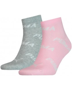 Σετ κάλτσες Puma - BWT Cushioned, 2 ζευγάρια , ροζ/γκρι