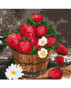 Σετ ζωγραφικής με αριθμούς  Ideyka - Φράουλες, 30 х 30 cm