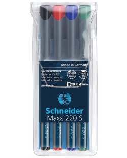 Σετ 4 έγχρωμους μαρκαδόρους Schneider μόνιμος OHP Maxx 220 S, 0.4 mm