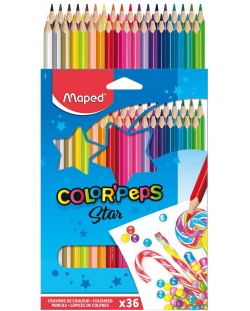 Χρωματιστά μολύβια Maped Color Peps - Star, 36 χρώματα