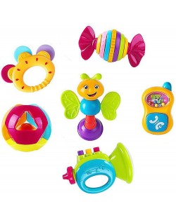 Σετ παιδικές κουδουνίστρες  Hola Toys,6 τεμάχια