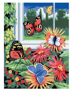 Σετ ζωγραφικής με ακρυλικά χρώματα Royal - Πεταλούδες, 22 х 30 cm
