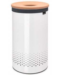 Καλάθι άπλυτων Brabantia - 60 l,λευκό, καπάκι από φελλό