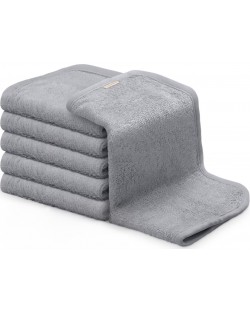 Σετ βρεφικές πετσέτες  KeaBabies - Οργανικό μπαμπού, γκρι, 6 τεμάχια