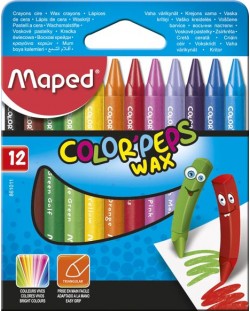Σετ κηρομπογιές Maped Color Peps, 12 χρώματα