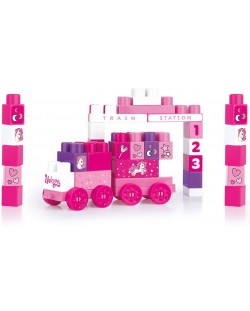 Κατασκευαστής Dolu Jumblocks - Τρενάκι, ροζ, 50 τεμάχια