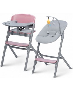 Σετ καρέκλα φαγητού και ξαπλώστρα KinderKraft - Livy και Calmee, ροζ