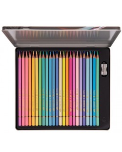 Σετ χρωματιστά μολύβια Daco - 24 χρώματα, μεταλλικό κουτί