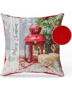 Χριστουγεννιάτικο μαξιλάρι με φανάρι Amek Toys - Merry Christmas