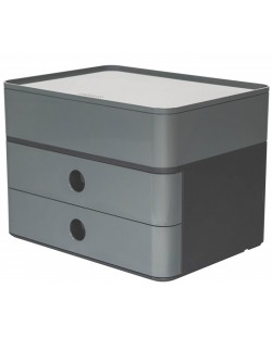 Κουτί με 2 συρτάρια  Han - Allison smart plus, σκούρο γκρι