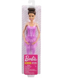 Κούκλα Mattel Barbie - Μπαλαρίνα με καστανά μαλλιά και μωβ φόρεμα