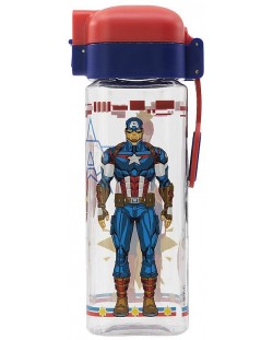 Τετράγωνο μπουκάλι νερού Stor - Avengers, 550 ml